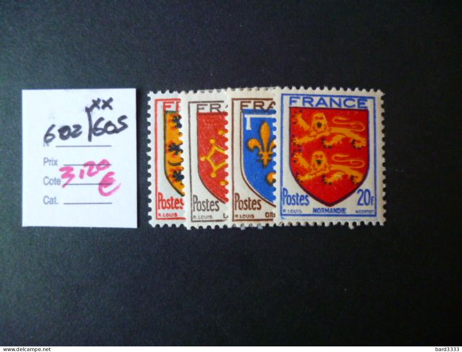 Timbre France Neuf ** 1944  N° 602 à 605 Cote 3,20 € - Neufs