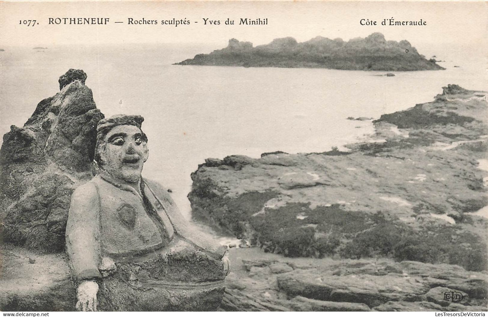 FRANCE - Rothèneuf - Rochers Sculptés - Yves Du Minihil - Vue Générale - Côte D'Emeraude - Carte Postale Ancienne - Rotheneuf