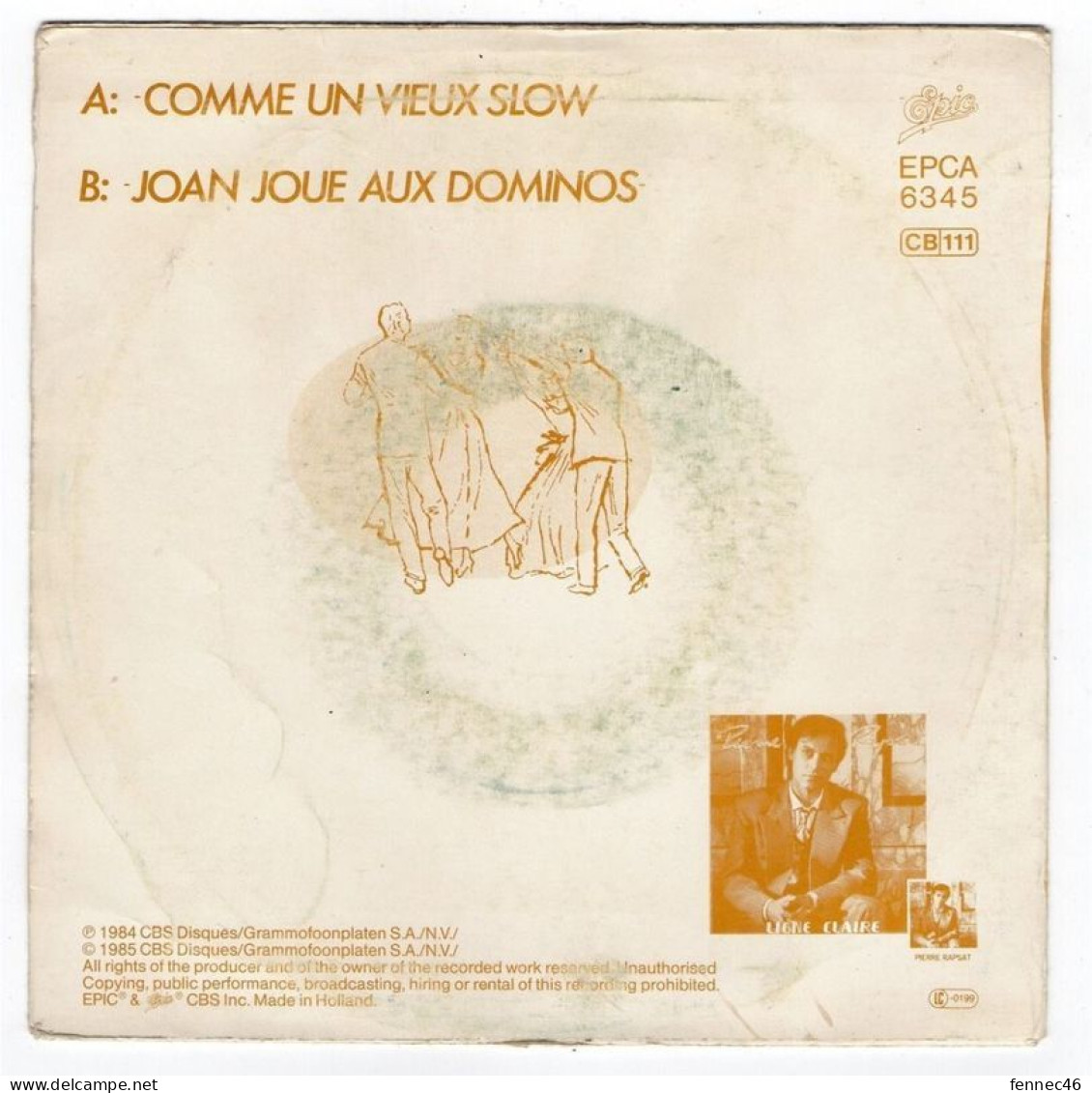 * Vinyle 45t -  Pierre RAPSAT - Comme Un Vieux Slow - Joue Joue Aux Dominos - Otros - Canción Francesa