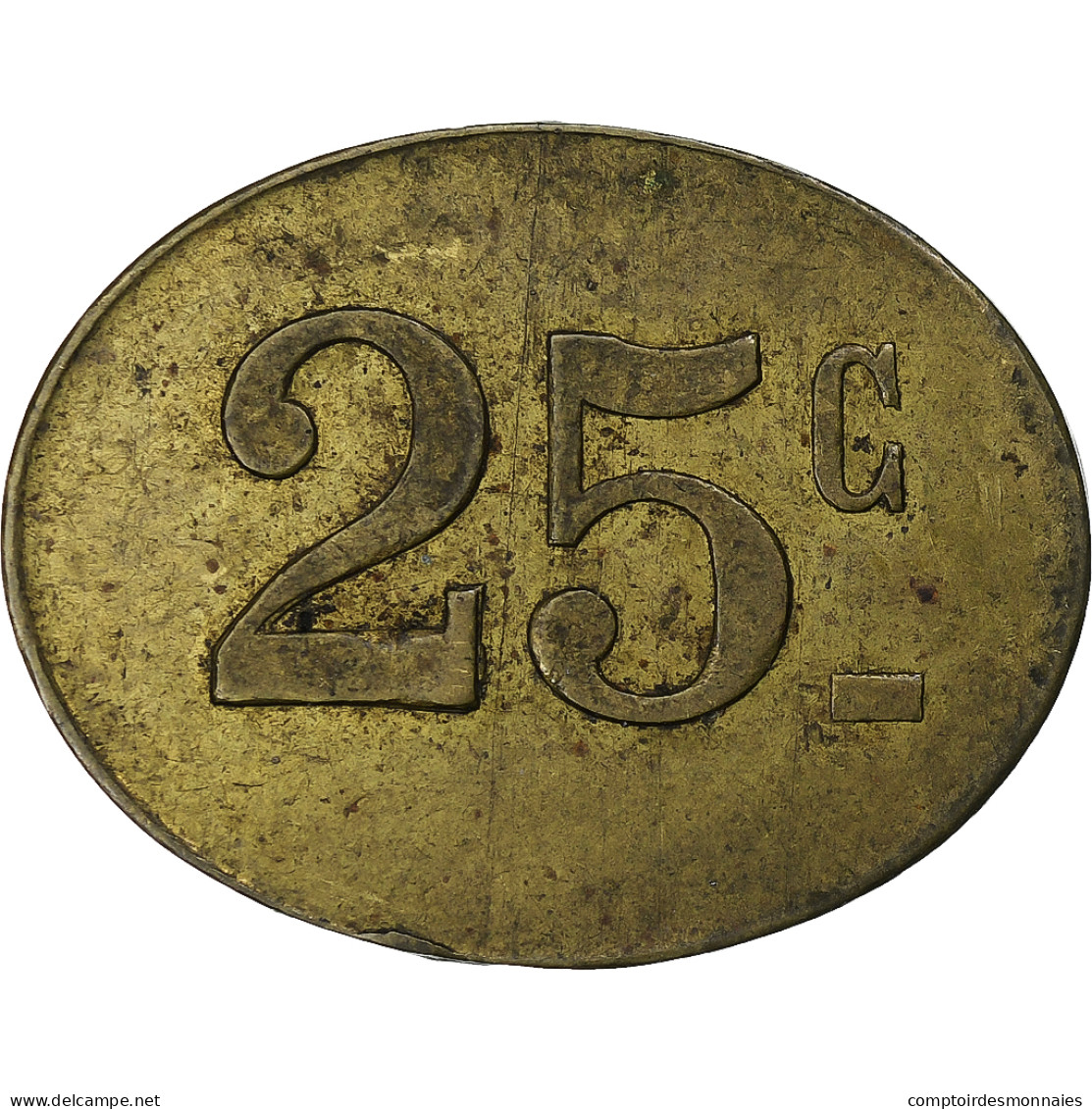 France, ., 25 Centimes, TTB+, Laiton - Monetary / Of Necessity