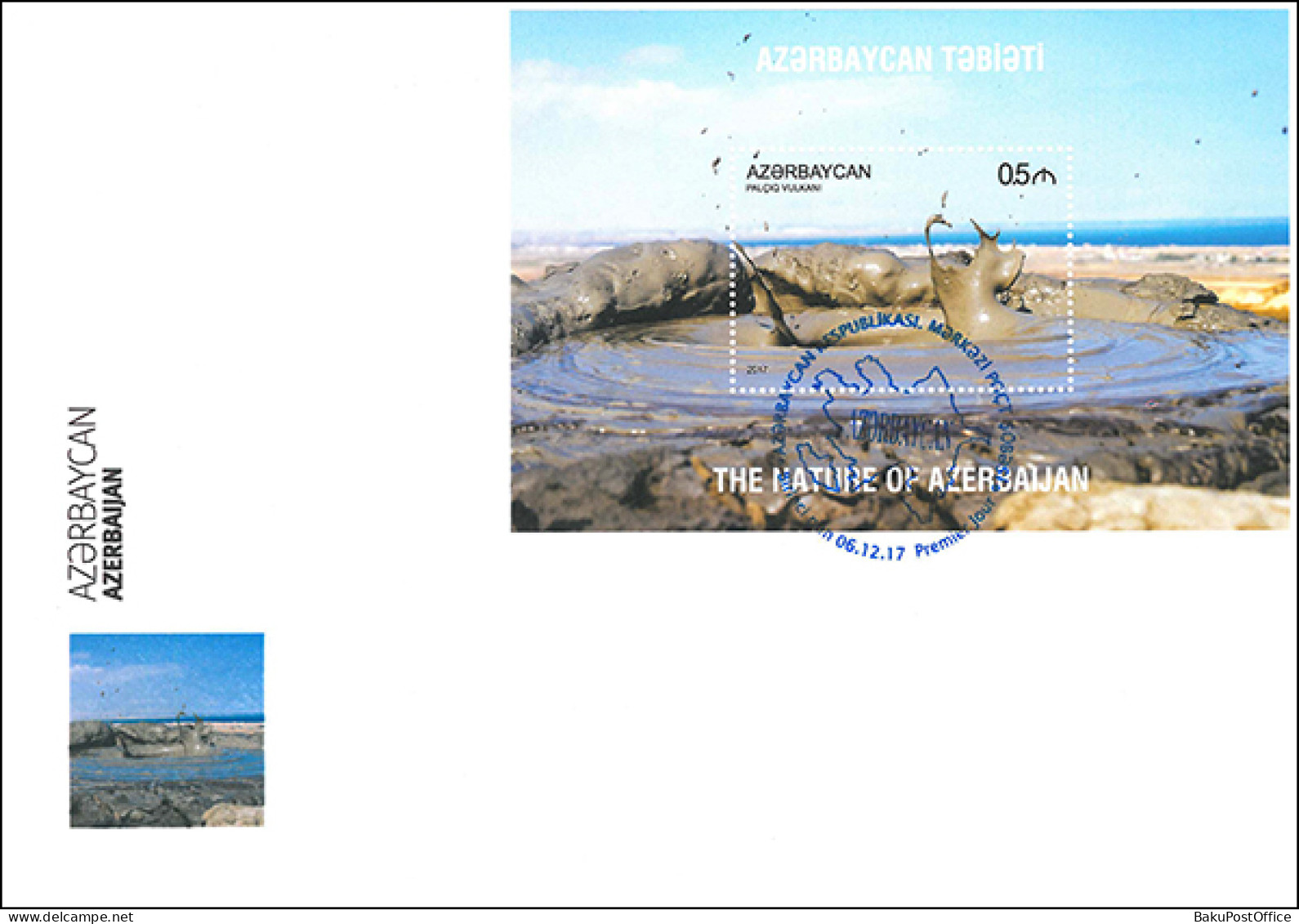 Azerbaijan 2017 FDC First Day Cover Book “Azerbaijan”. Nature. The Mud Volcano - Azerbaiján