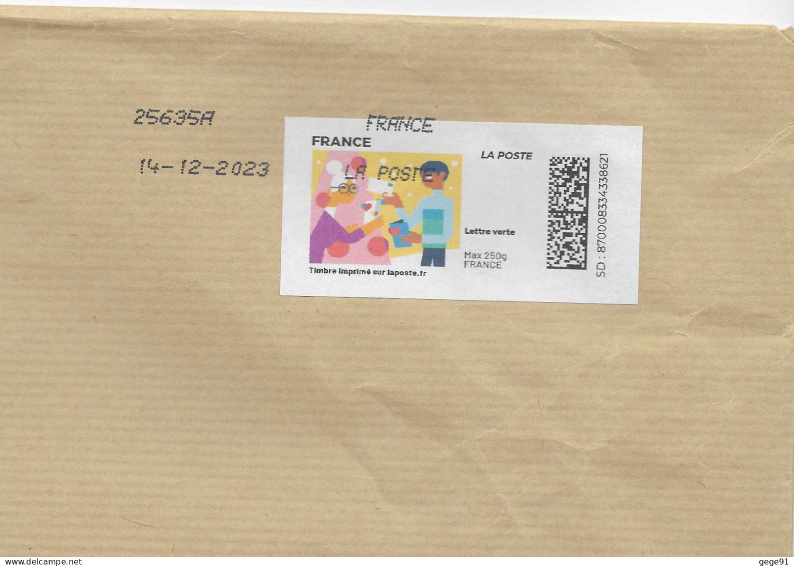 Montimbrenligne _ Affranchissement Par Internet - Lecture Du Courrier - Enveloppe Entière - Timbres à Imprimer (Montimbrenligne)