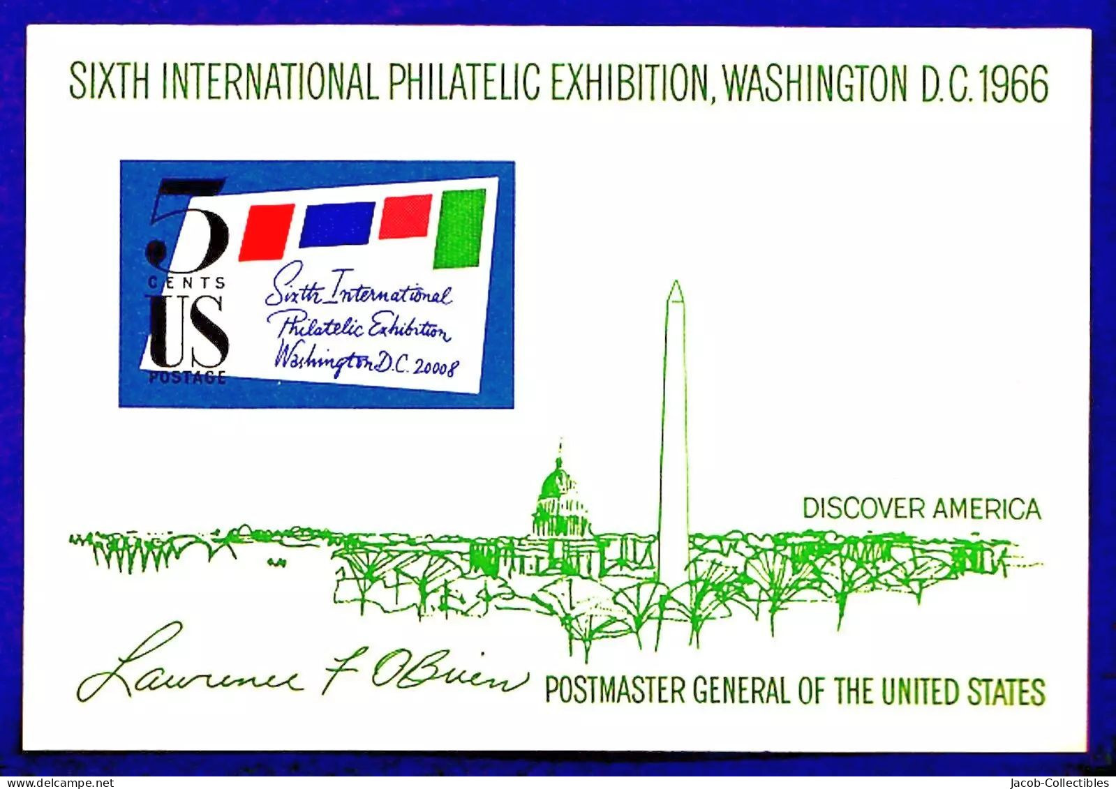 SIPEX 1966 Stamp Exhibition Philately USA United States Washington D.C. Capitol - Philatelic Exhibitions