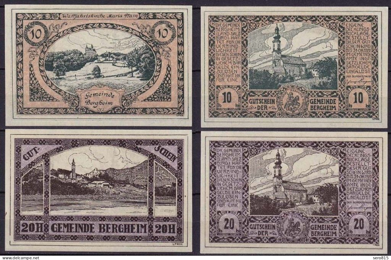 Österreich - Austria Bergheim 10 + 20 Heller Notgeld   (12013 - Autriche