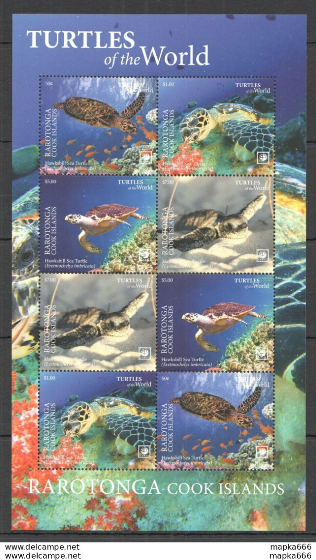 Nw683 2020 Rarotonga Sea Turtles !!! Sale Marine Life Reptiles Fauna Sh Mnh - Marine Life