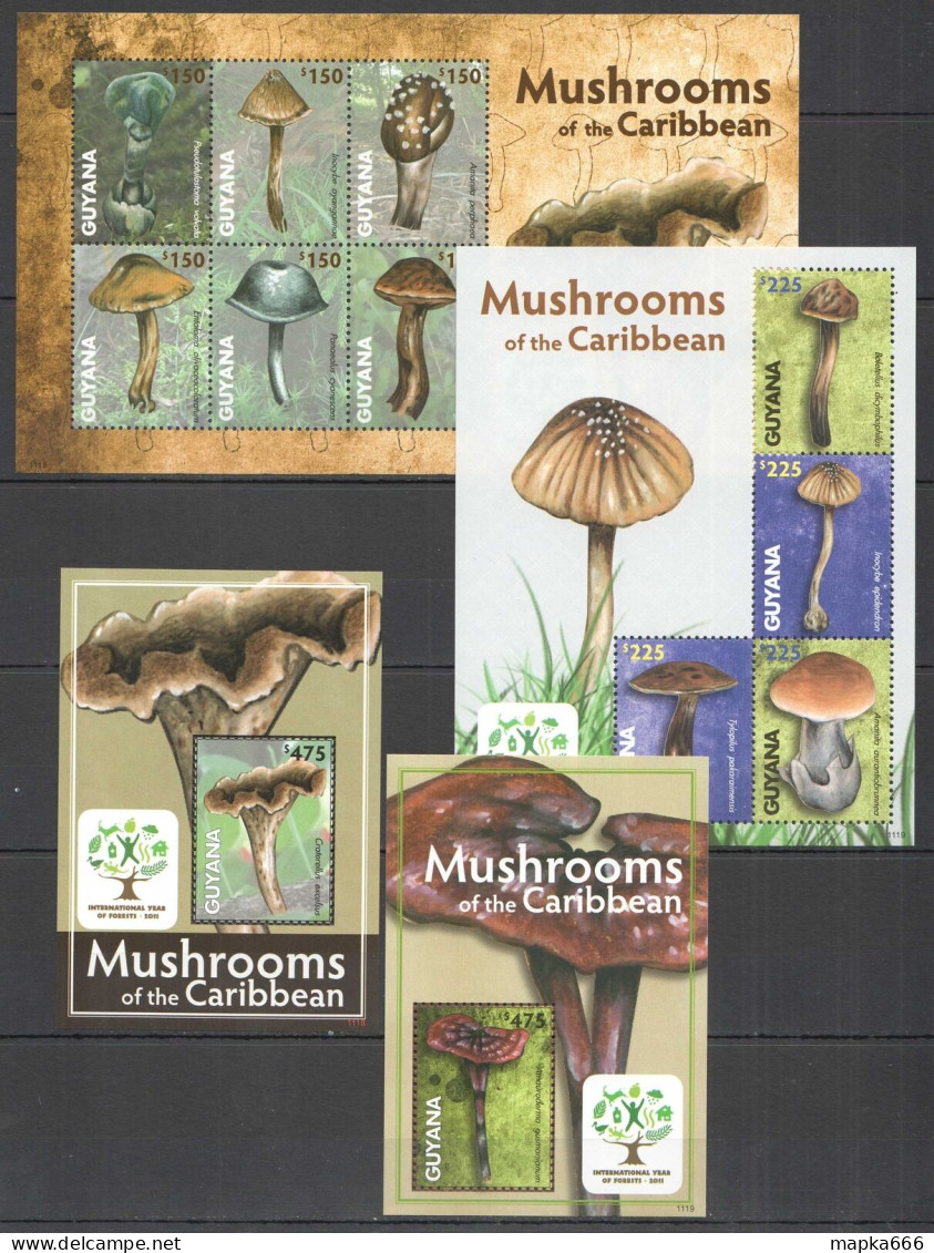 B1178 2011 Guyana Flora Nature Mushrooms Of The Caribbean !!! 2Kb+2Bl Mnh - Hongos