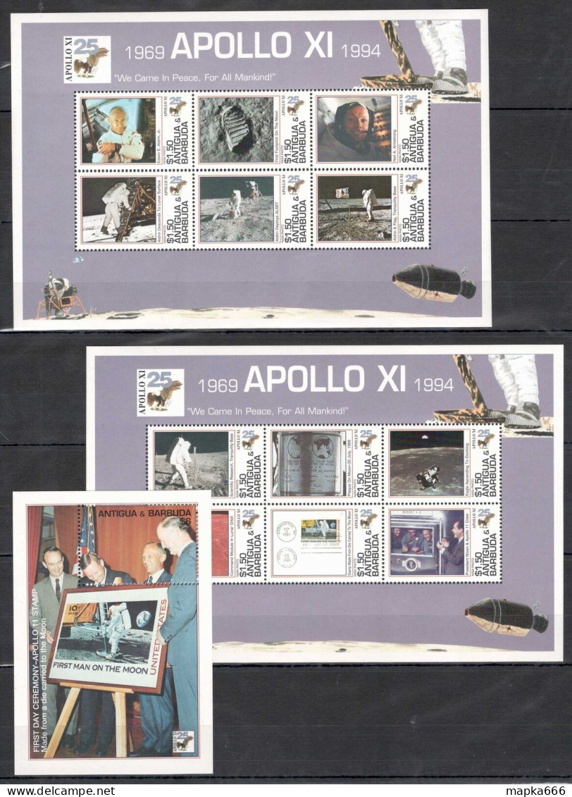 B1329 Antigua & Barbuda Space Exploration Apollo 11 !!! 2Kb+1Bl Mnh - Andere & Zonder Classificatie