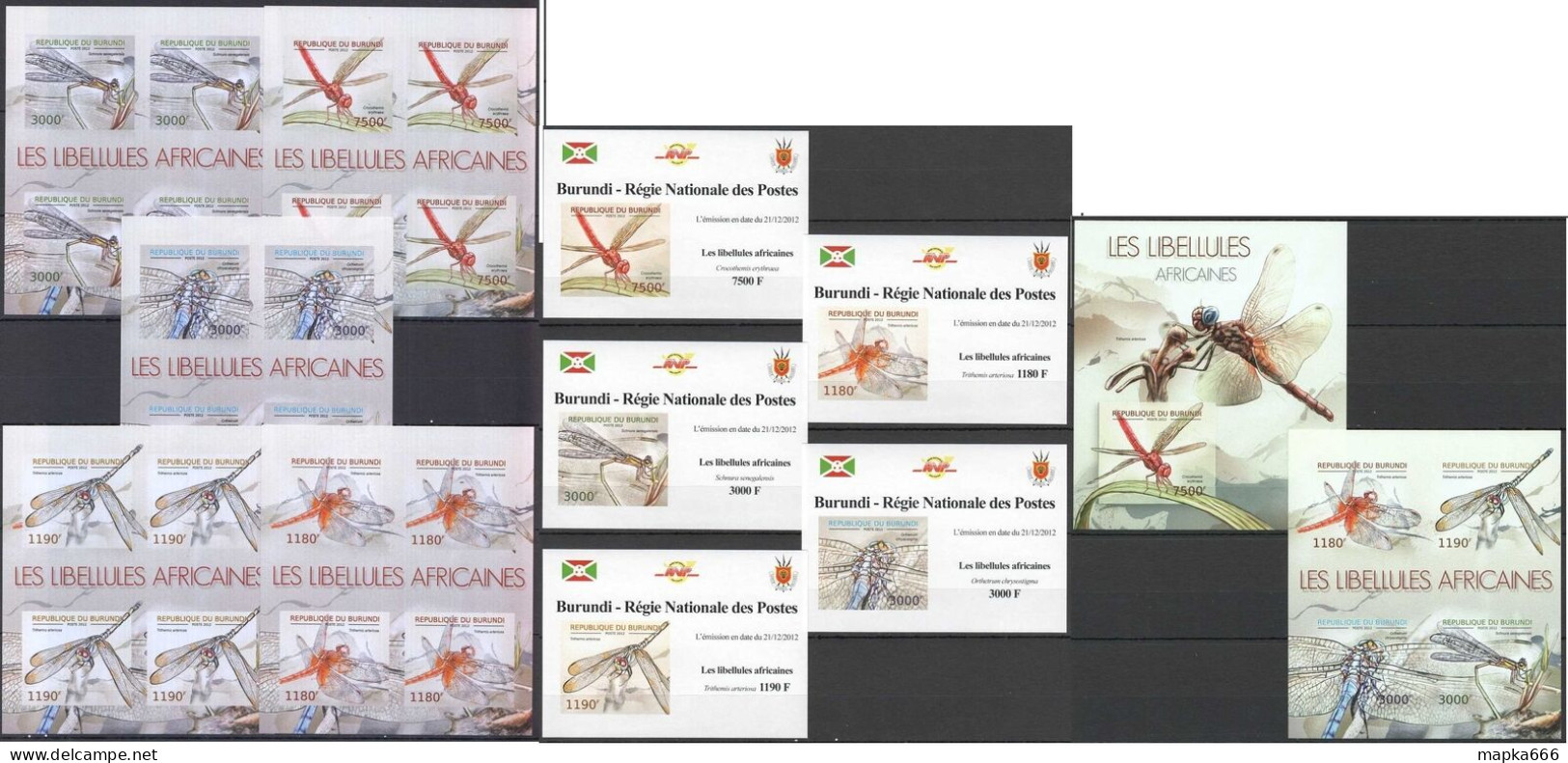 B1266 Imperforate 2012 Burundi Fauna Insects Dragonflies Mnh - Sonstige & Ohne Zuordnung