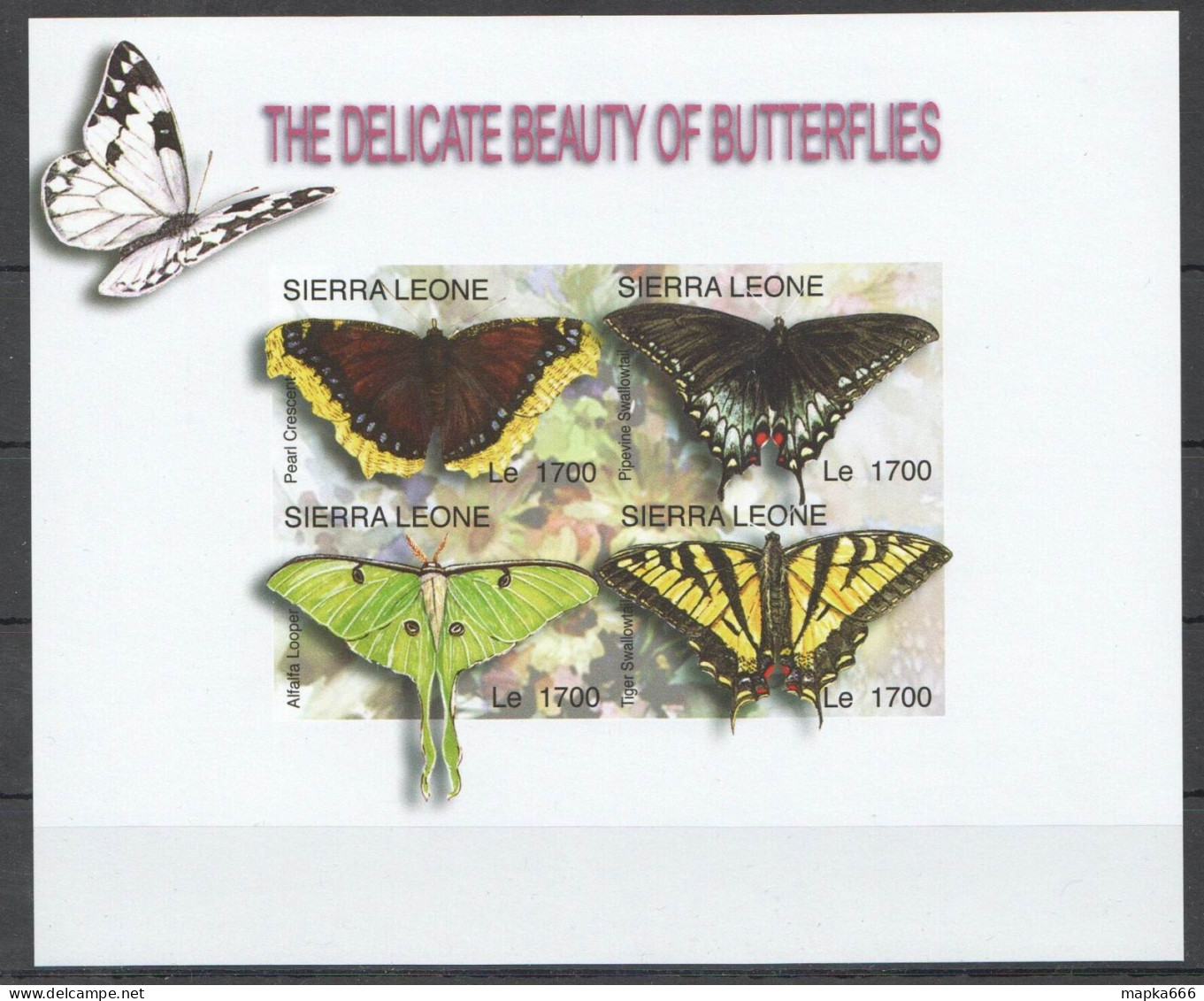 B1148 Imperf Sierra Leone The Delicate Beauty Of Butterflies 1Kb Mnh - Schmetterlinge