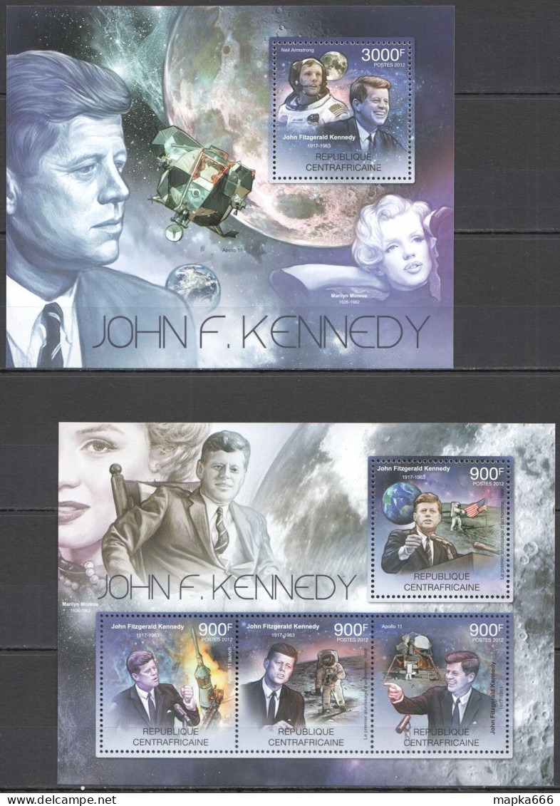 B1077 2012 Central Africa John Kennedy Apollo 11 Marilyn Monroe Kb+Bl Mnh - Andere & Zonder Classificatie