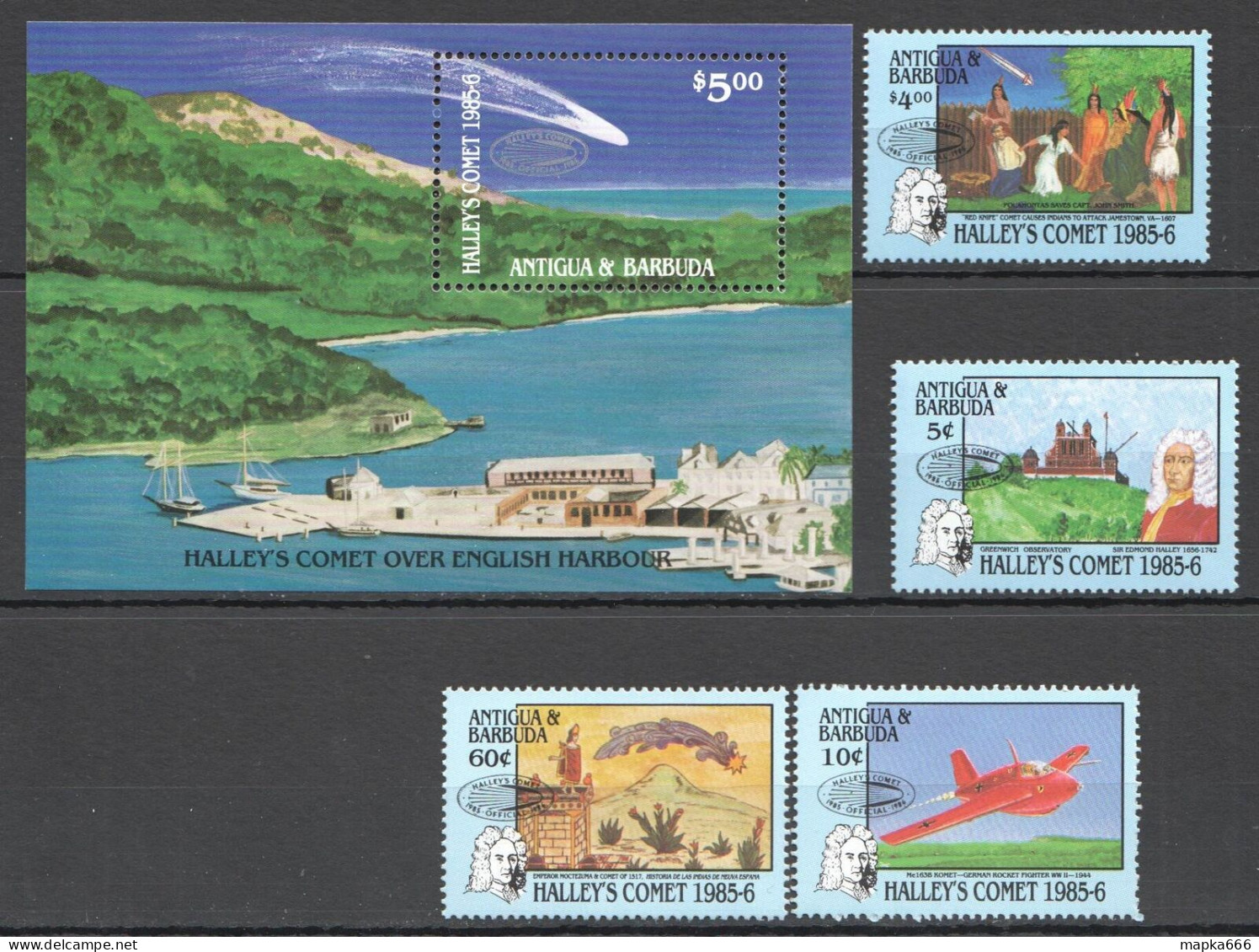 B1092 Antigua & Barbuda Space Halley'S Comet #930-33 Bl+Set Mnh - Andere & Zonder Classificatie