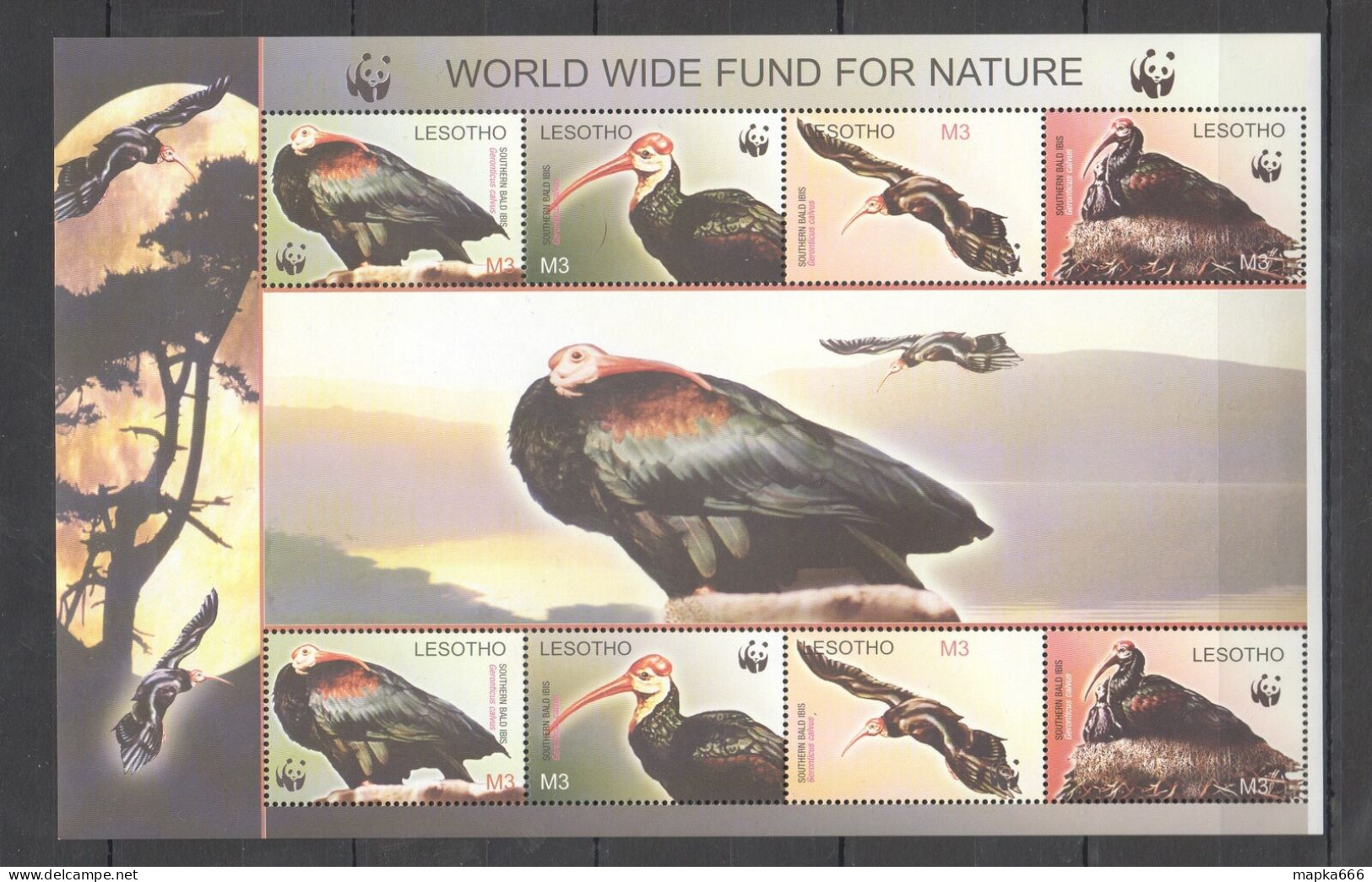 B1218 2004 Lesotho Wwf Fauna Birds Bald Ibis #1895-98 1Sh Mnh - Sonstige & Ohne Zuordnung