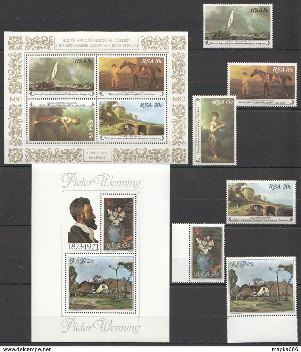 B1072 Rsa South Africa Art Paintings 2Set+2Bl Mnh - Otros & Sin Clasificación