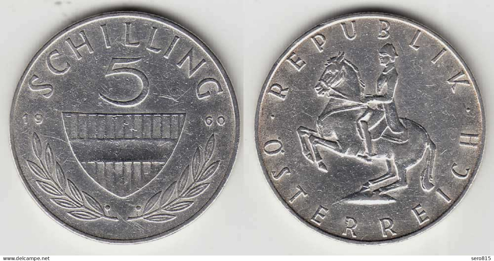 Österreich - Austria 5 Schilling SILBER - Münze 1960    (31740 - Austria