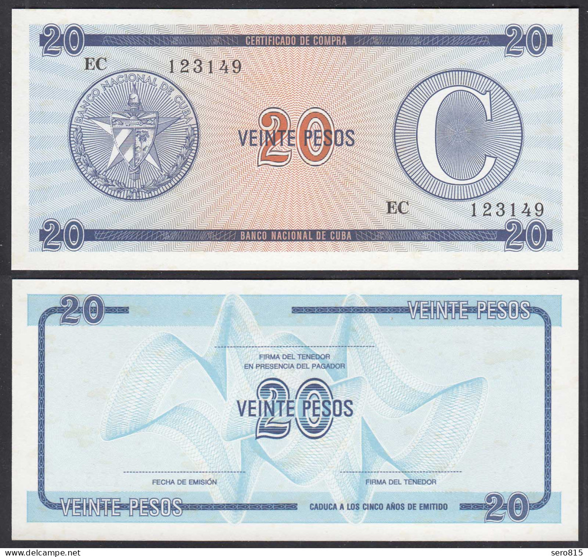 Kuba - Cuba 20 Peso Foreign Exchange Certificates 1985 Pick FX15 AUNC    (28789 - Autres - Amérique