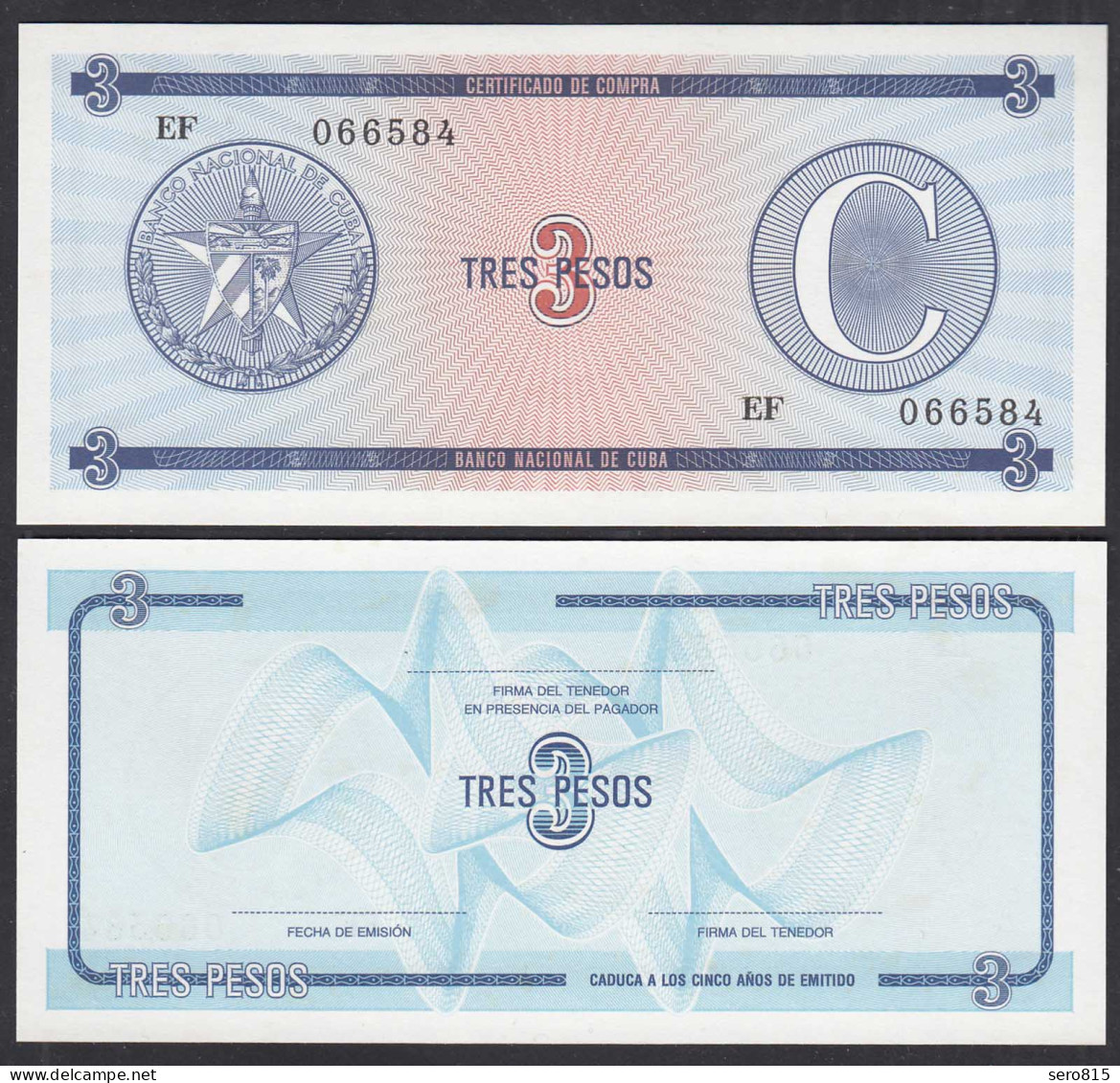 Kuba - Cuba 3 Peso Foreign Exchange Certificates 1985 Pick FX12 UNC (1)  (28793 - Other - America