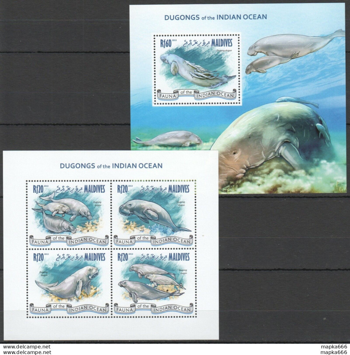 Ml626 2013 Maldives Marine Life Dugongs Of The Indian Ocean Kb+Bl Mnh - Meereswelt