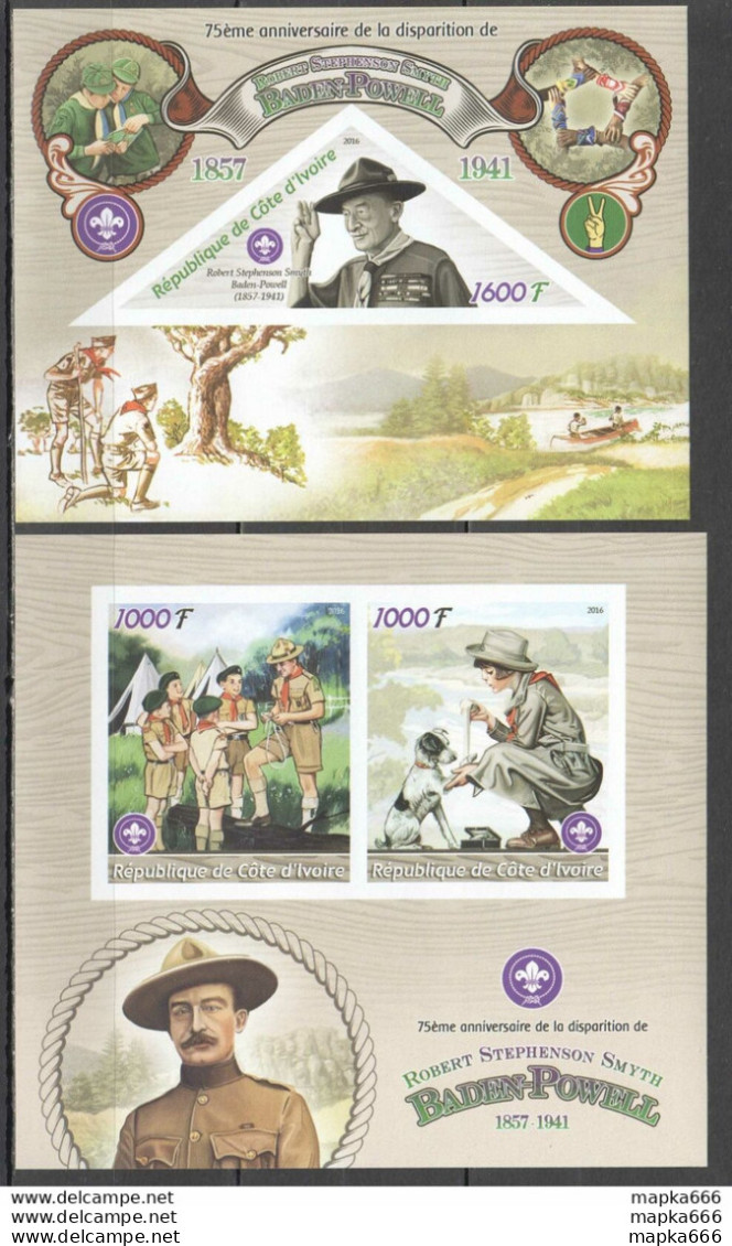 J643 Imperf 2016 Scouting Robert Baden-Powell 1Kb+1Bl Mnh - Unused Stamps