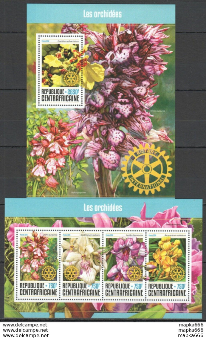 Ca097 2016 Central Africa Nature Flowers Orchids Les Orchidees Kb+Bl Mnh - Orchideeën