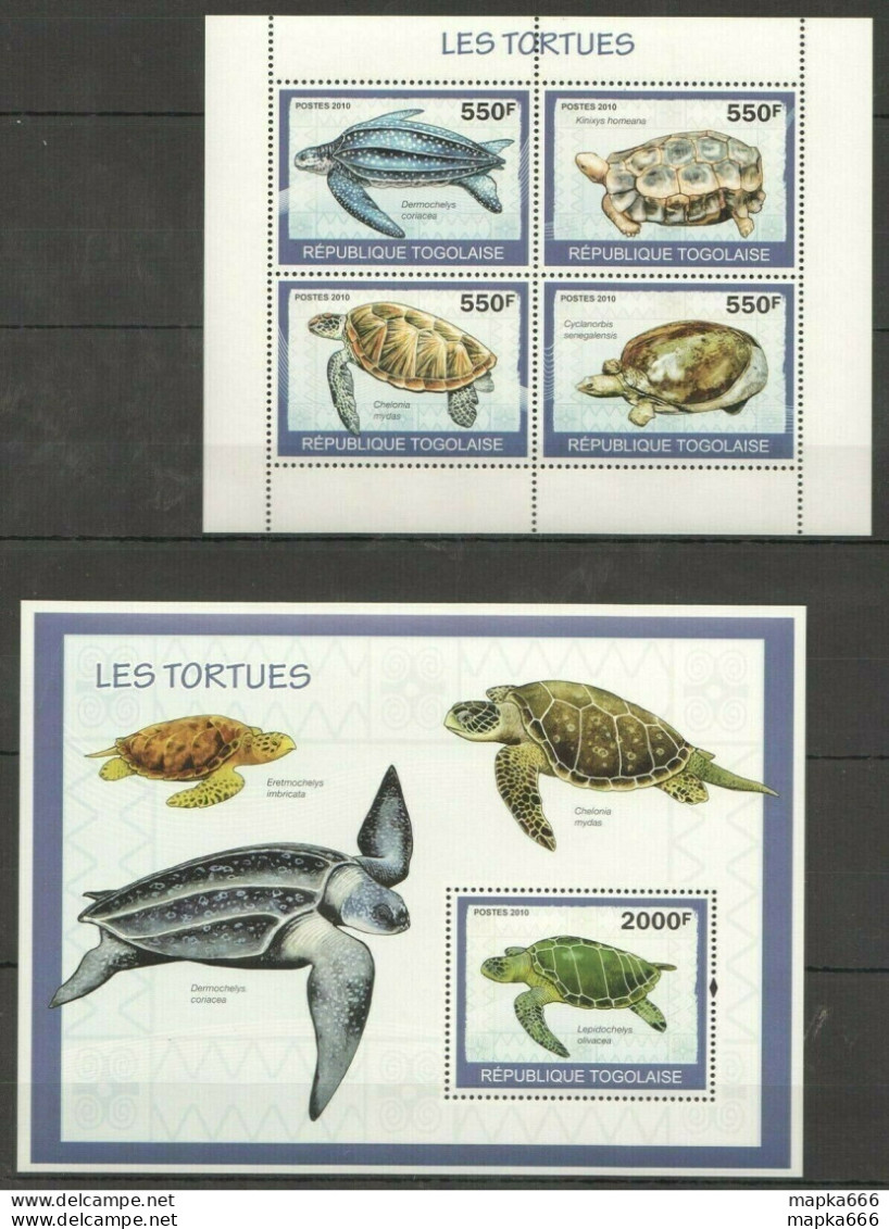 Tg1280 2010 Togo Fauna Marine Life Reptiles Turtles Les Tortues Bl+Kb Mnh - Meereswelt