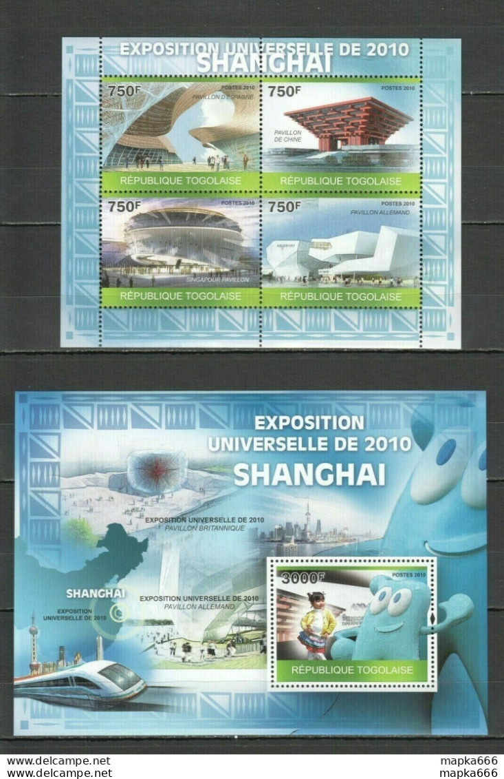 Tg1239 2010 Togo Architecture Universal Exposition Exhibition Shanghai Bl+Kb Mnh - Other & Unclassified