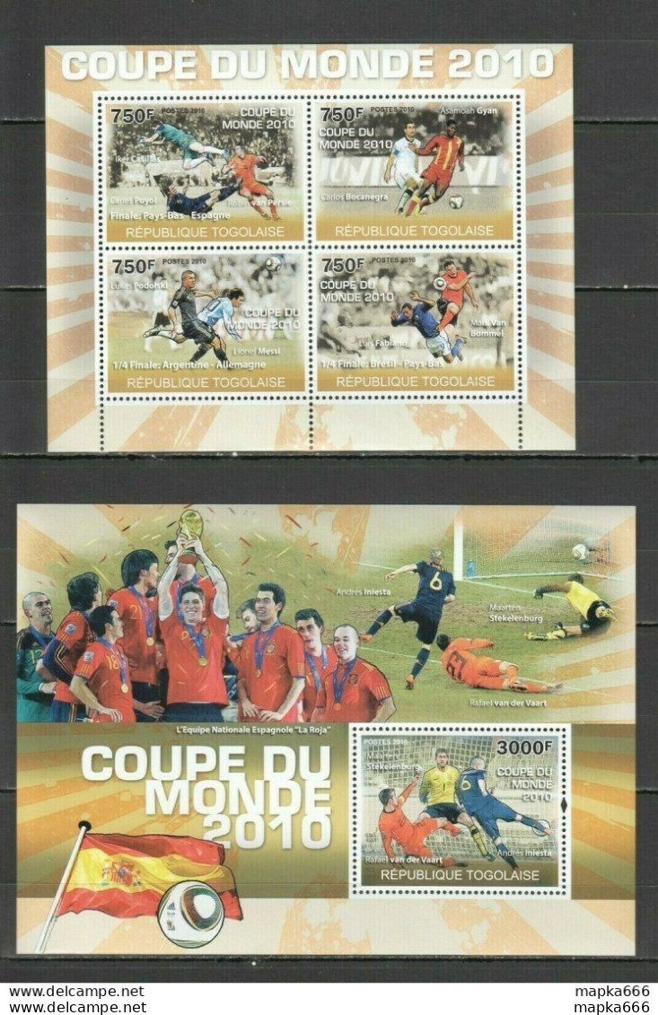 Tg1221 2010 Togo Football Sport Fifa World Cup 2010 Stars Winner Spain Bl+Kb Mnh - Sonstige & Ohne Zuordnung