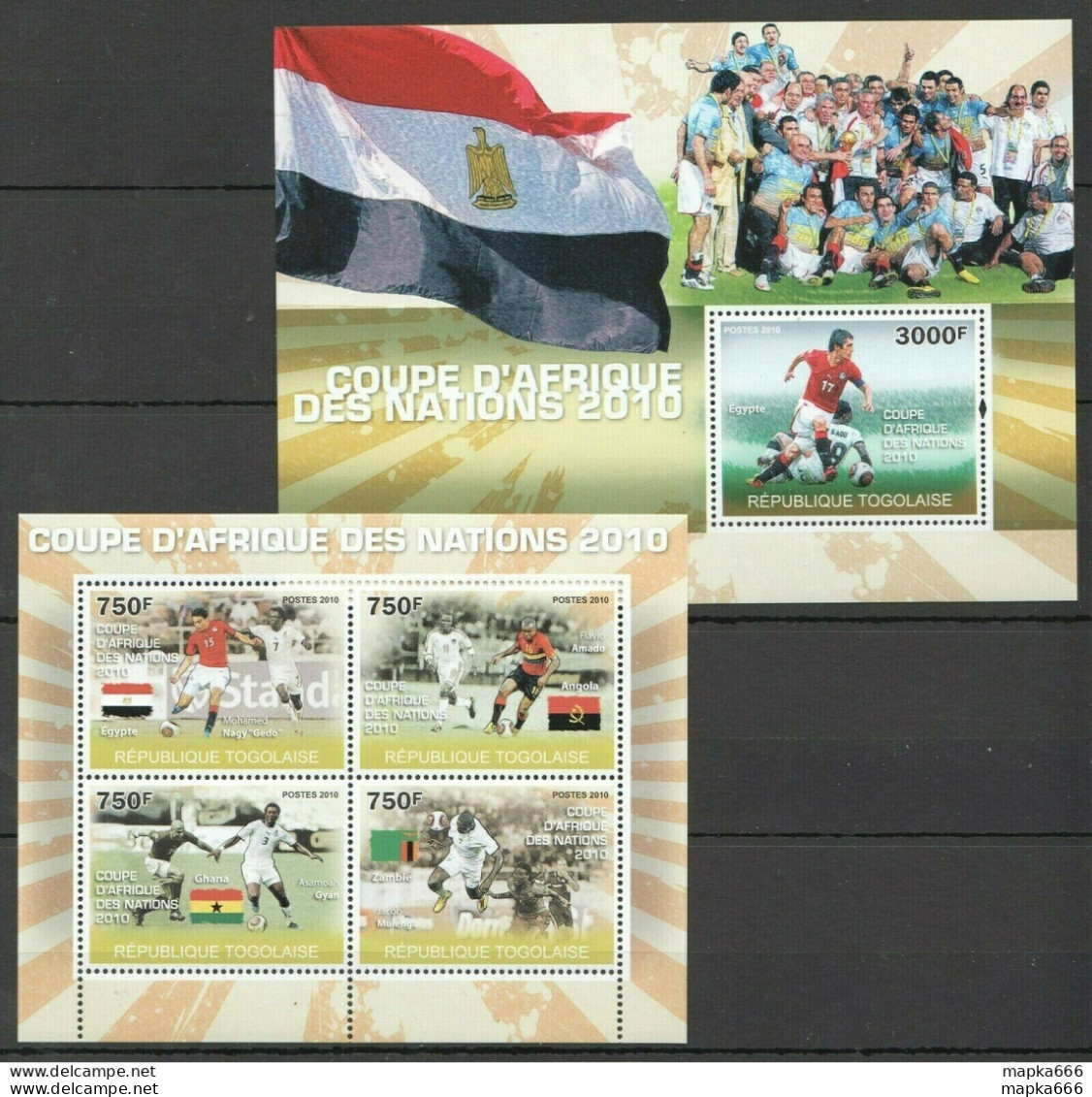 Tg1218 2010 Togo Football Sport African Soccer Cup Nations Stars Bl+Kb Mnh - Other & Unclassified