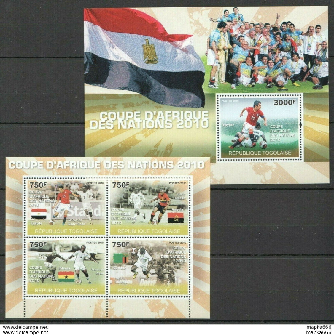 Tg1218 2010 Togo Football Sport African Soccer Cup Nations Stars Bl+Kb Mnh - Altri & Non Classificati