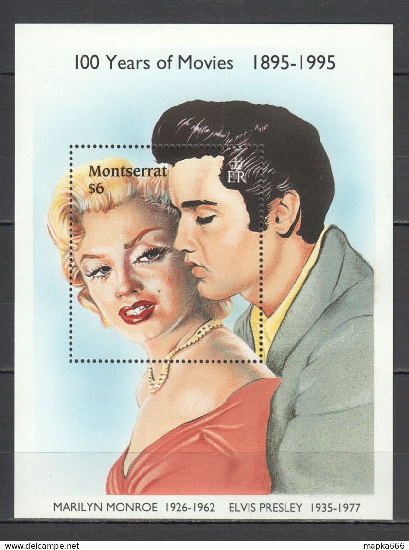 B1130 Montserrat Marilyn Monroe & Elvis Presley 100 Years Of Movies Bl Mnh - Autres & Non Classés