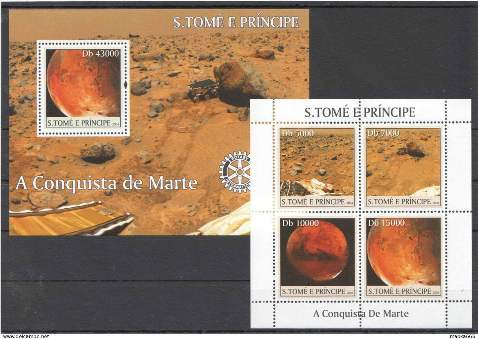B1170 2004 S.Tome & Principe Space Mars Conquest Kb+Bl Mnh - Sonstige & Ohne Zuordnung