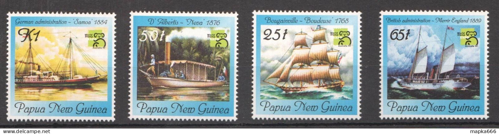 B1297 1999 Papua New Guinea Sailing Ships & Boats 1Set Mnh - Ships