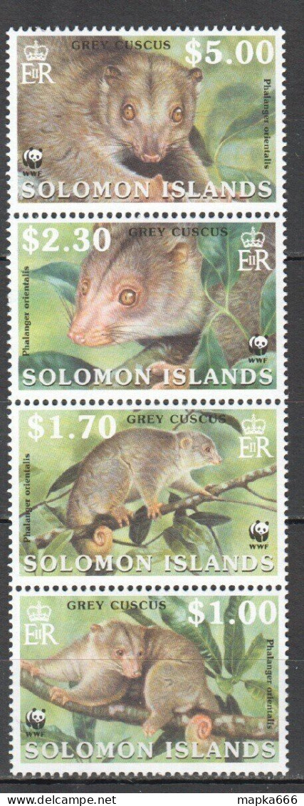 B1087 Solomon Islands Wwf Fauna Animals Grey Cuscus 1Set Mnh - Autres & Non Classés