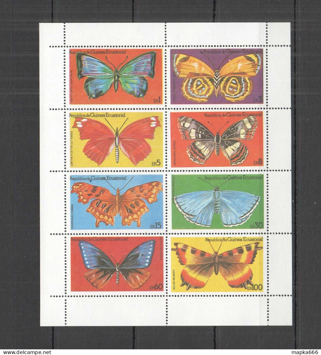 B1227 Guinea Ecuatorial Fauna Butterflies Mariposas 1Kb Mnh - Vlinders