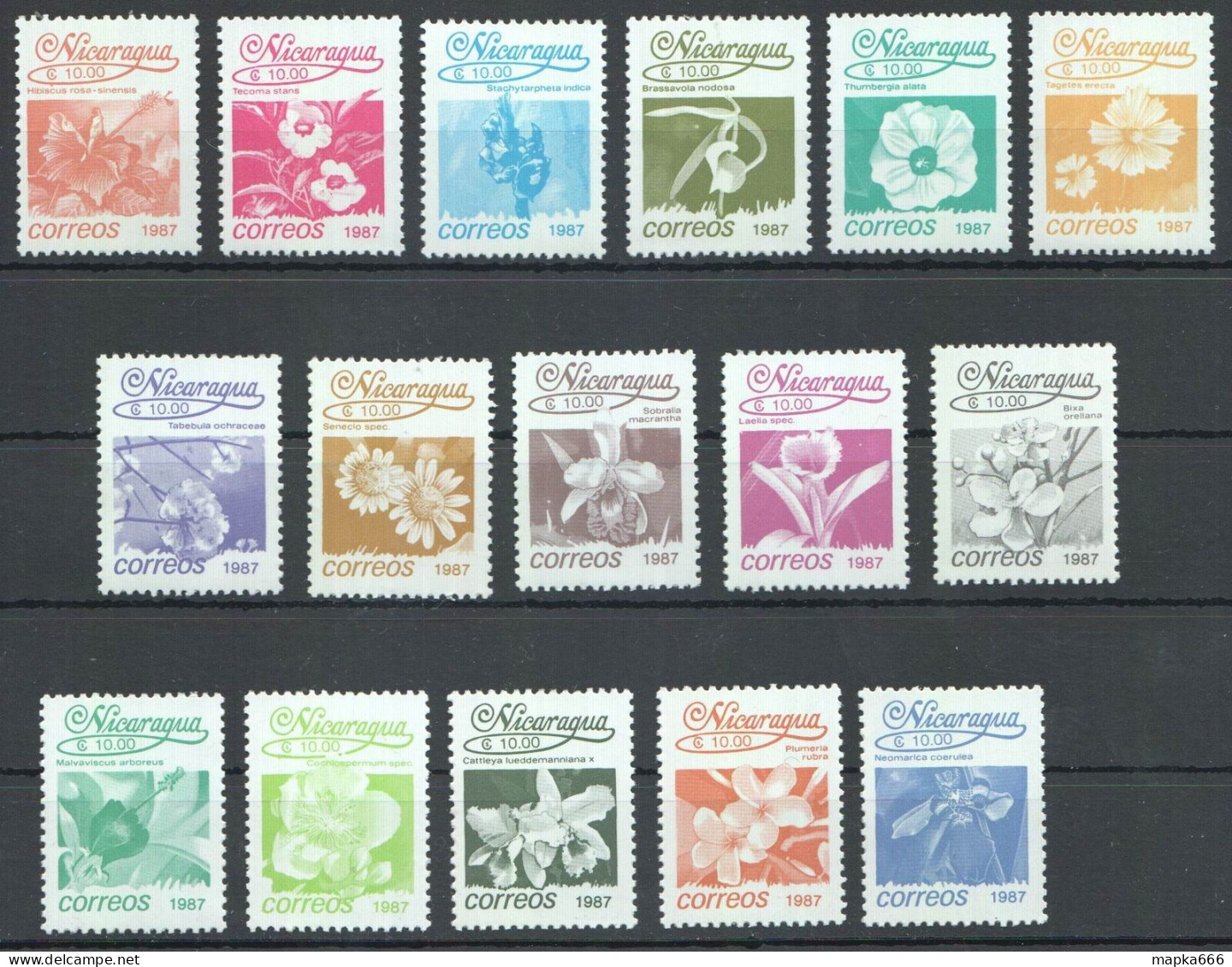 B1288 1987 Nicaragua Flora Flowers 1Set Mnh - Sonstige & Ohne Zuordnung