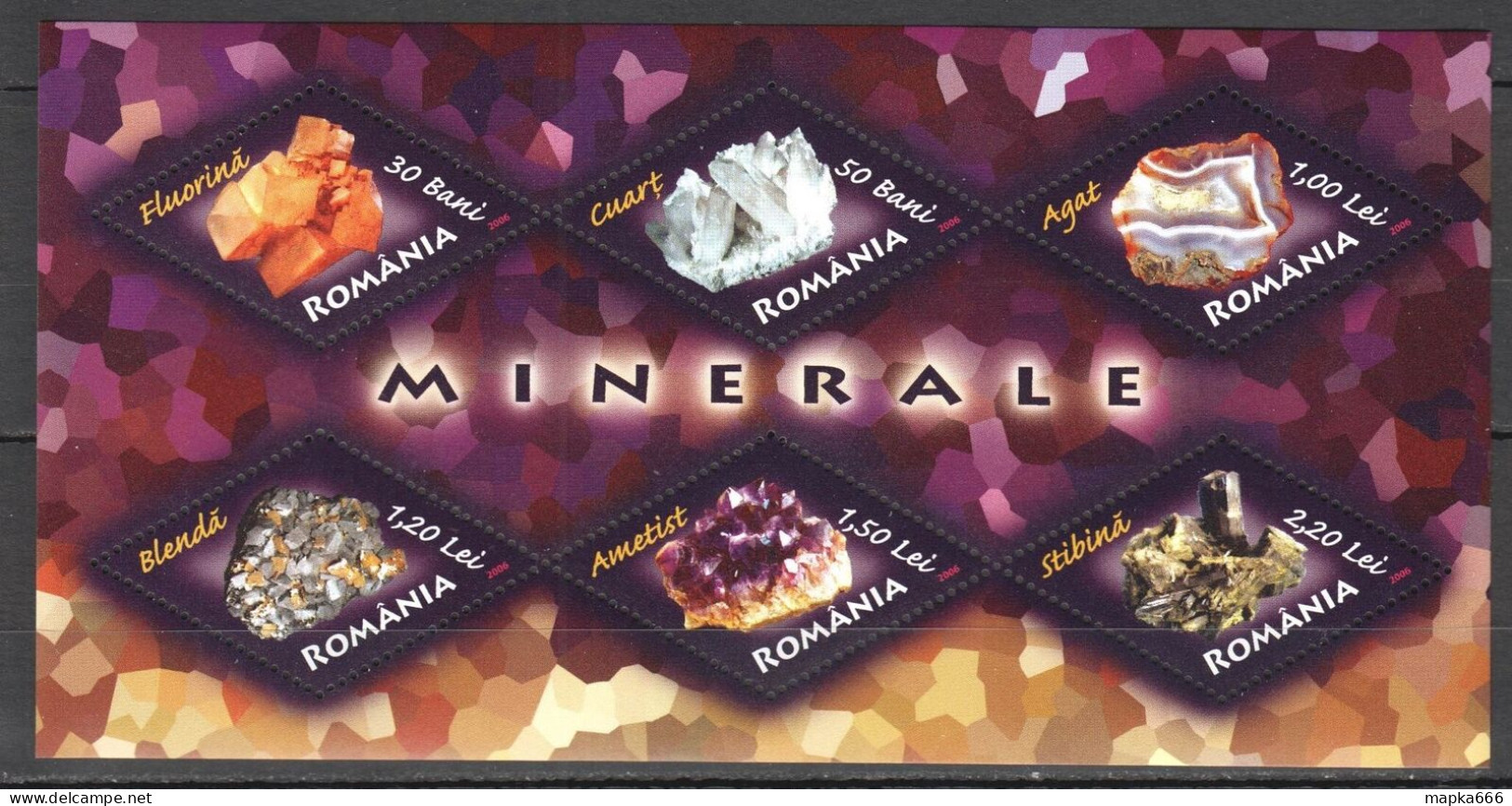 B1149 2006 Romania Nature Geology Crystals Minerals 1Kb Mnh - Minerals