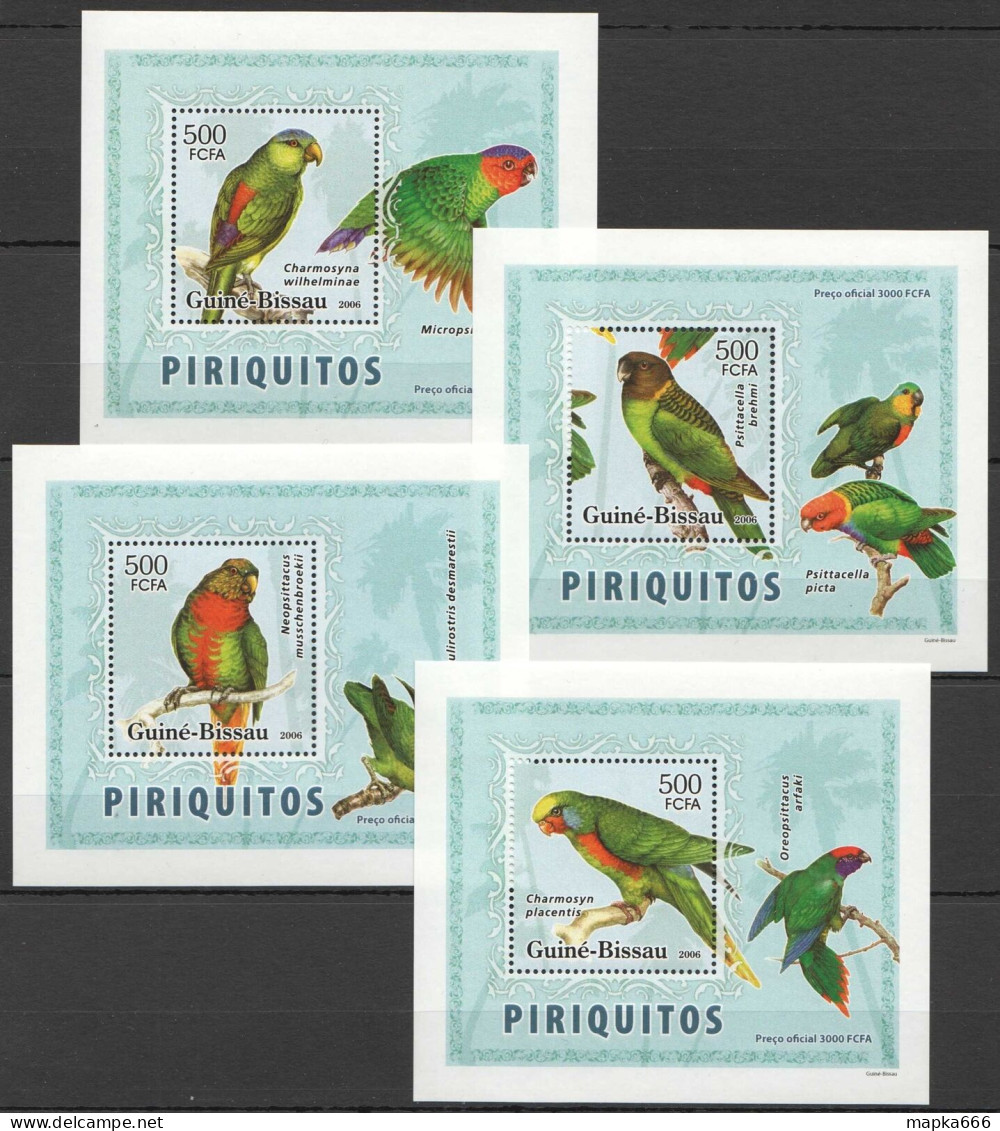 B1374 2006 Guinea-Bissau Fauna Birds Parrots 4 Lux Bl Mnh - Sonstige & Ohne Zuordnung