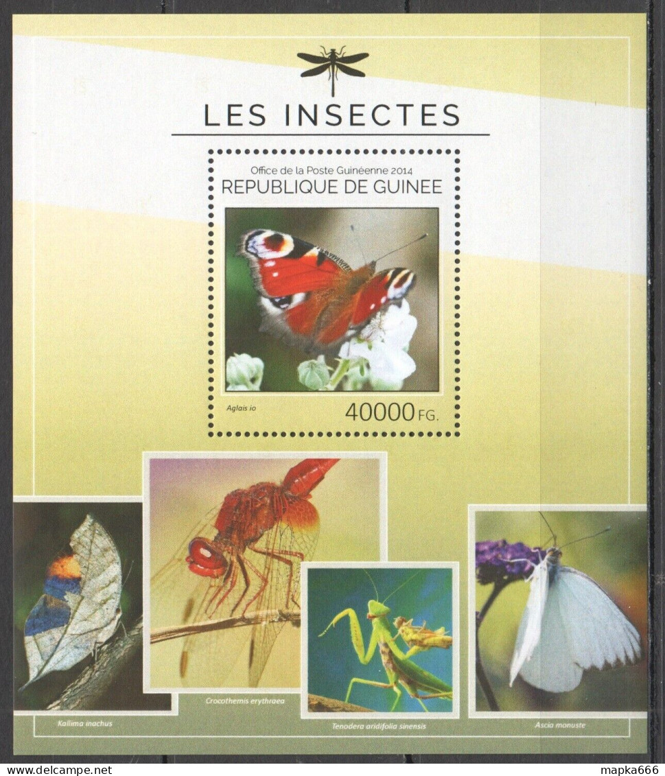 B1137 2014 Guinea Fauna Butterflies Insects 1Bl Mnh Stamps - Schmetterlinge