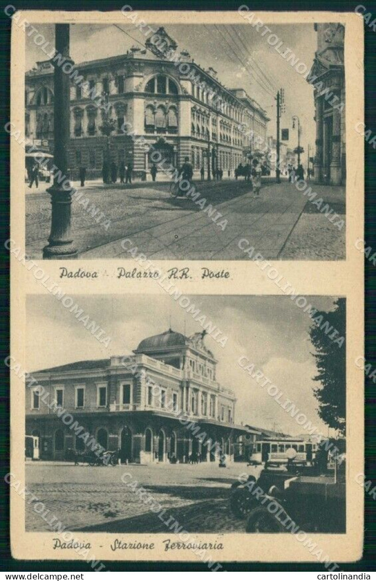 Padova Città Palazzo Poste Stazione Ferroviaria Pullman Cartolina RB9758 - Padova