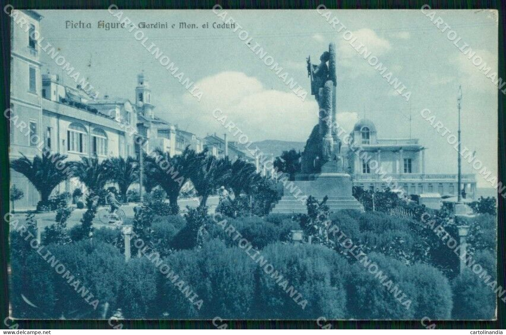 Savona Pietra Ligure Monumento Ai Caduti Giardini Brunner Cartolina RB9828 - Savona