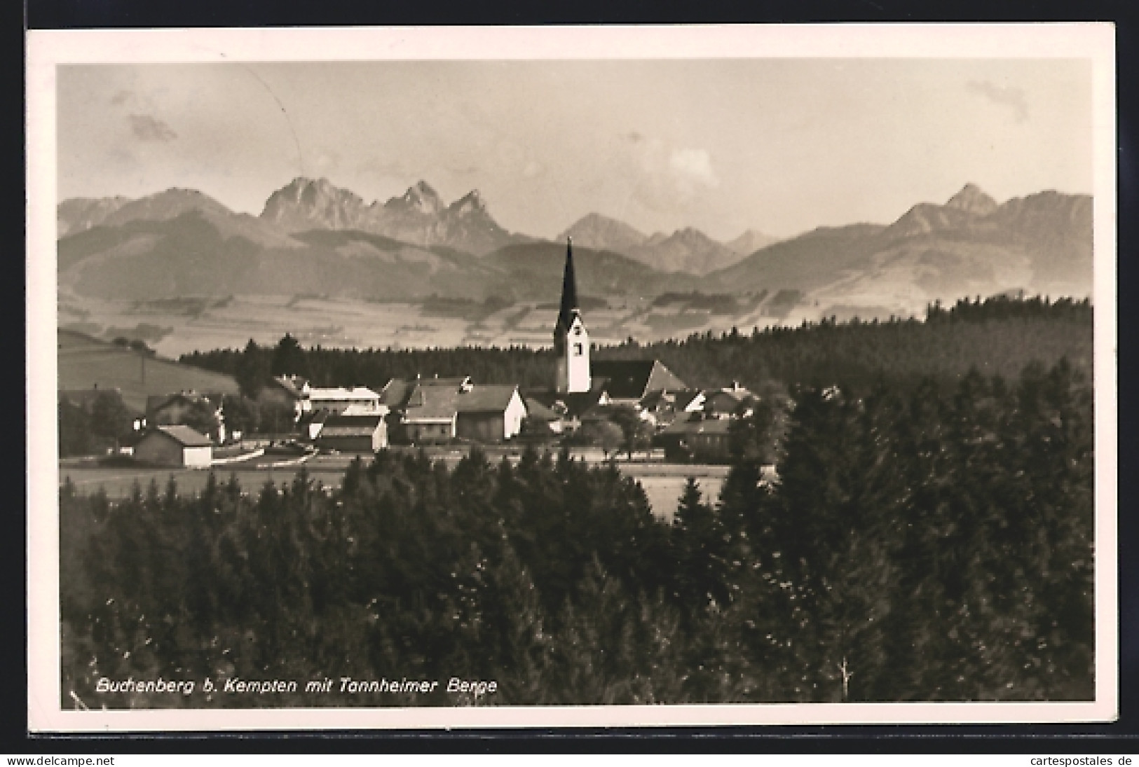 AK Buchenberg B. Kempten, Blick Zur Kirche Und Auf Die Tannheimer Berge  - Kempten