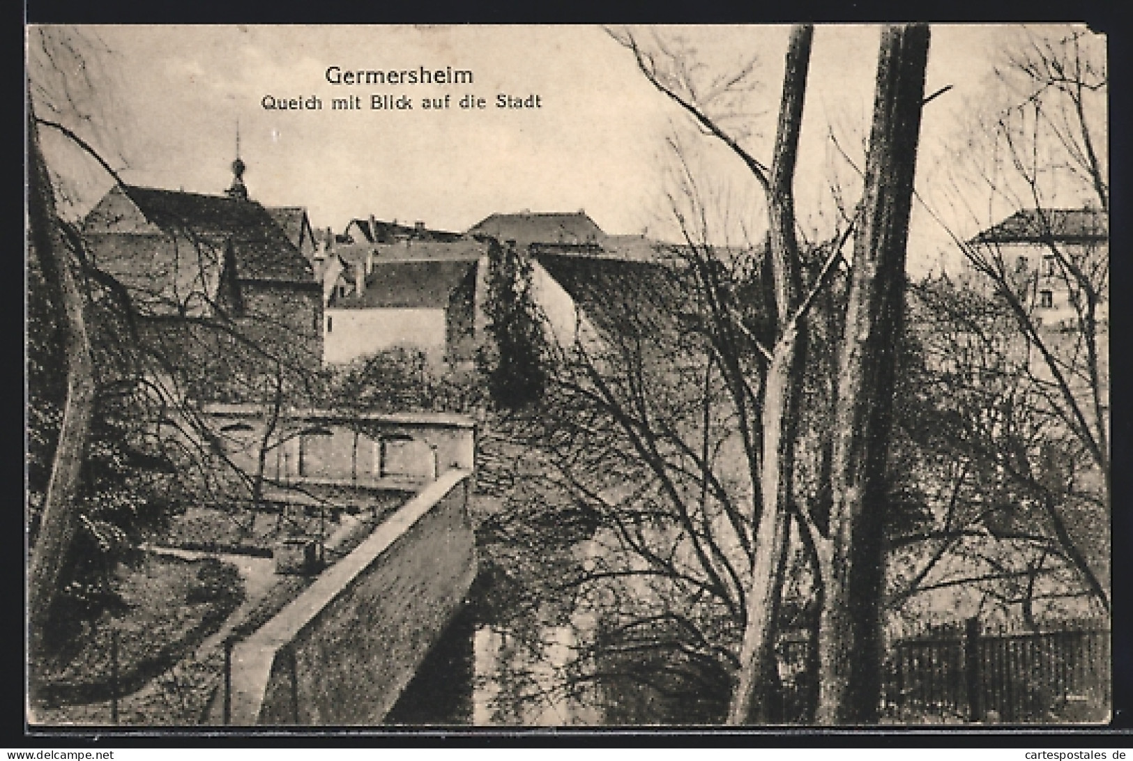 AK Germersheim, Queich Mit Blick Auf Die Stadt  - Germersheim
