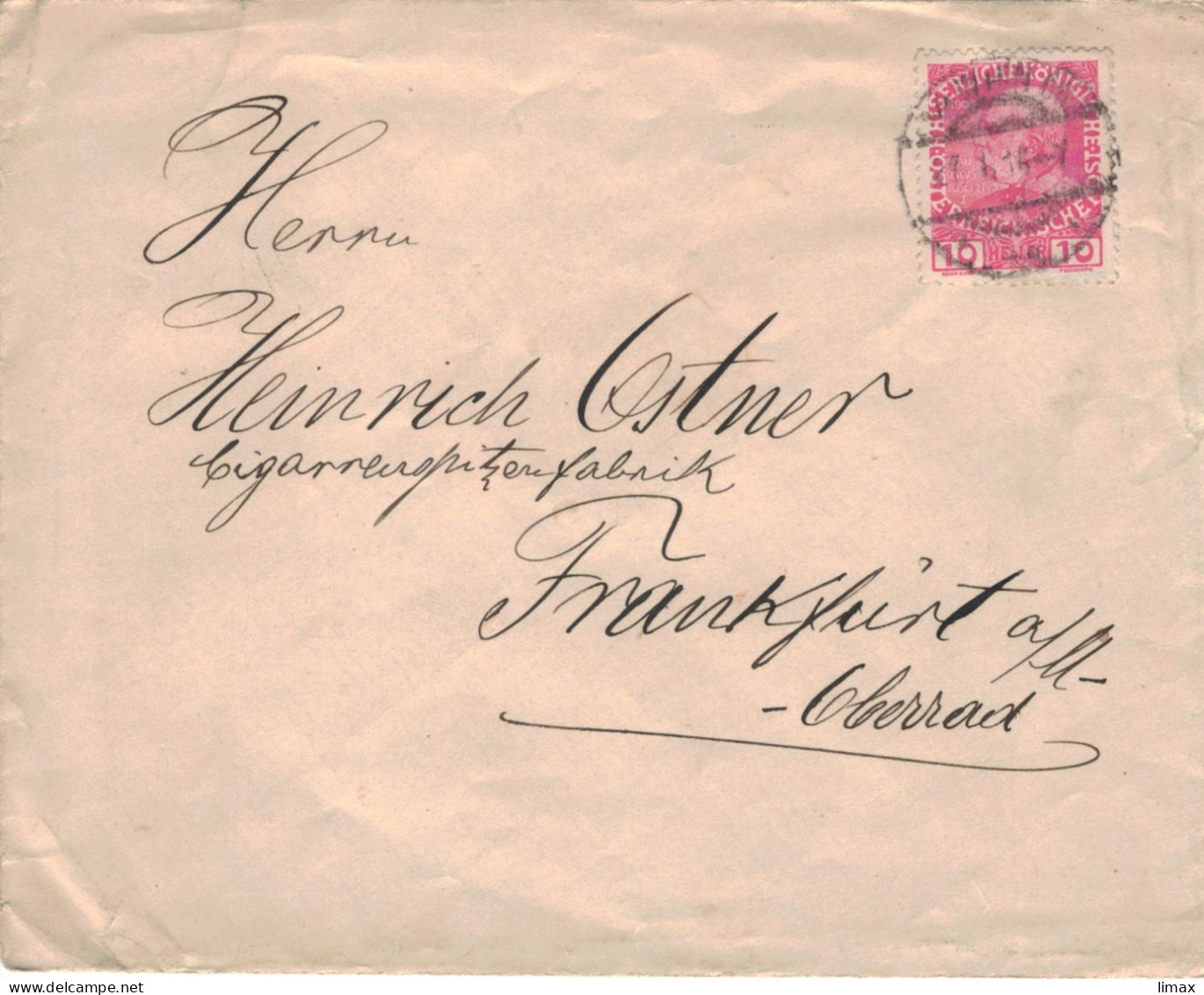 Rottenberg Wien 1916 > Heinrich Ostner Zigarren-Spitzen-Fabrik Frankfurt Main - Zensur - Cartas & Documentos