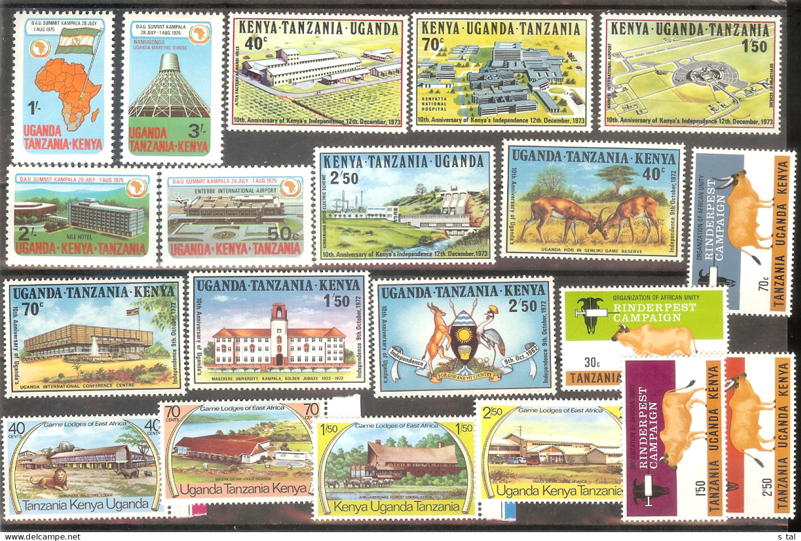 KENYA,TANZANIA,UGANDA Animals,bird,map 5 Sets Of 20 Stamps MNH - Kenya (1963-...)