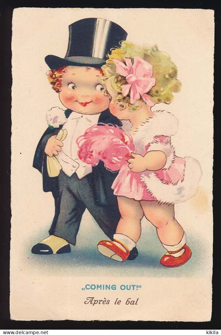 CPSM 9 X 14 Illustrateur Couple Enfant Tenue De Soirée "Coming Out!"  "Après Le Bal " - Contemporain (à Partir De 1950)