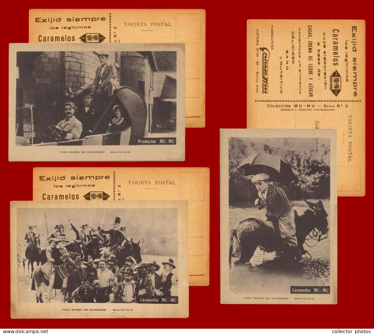 Buenos Aires Argentina 1920s. Movie Stars. Lot Of 3 Collectible Postcards. Editon MU-MU Caramelos. R  [de125] - Argentina