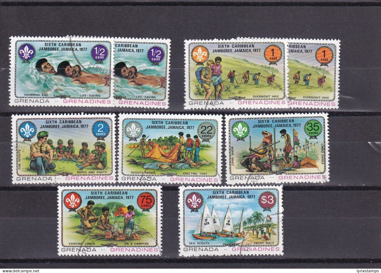 SA06a Grenada Grenadines 1977 6th Caribbean Jamboree First Day Of Issue Stamps - Grenade (1974-...)