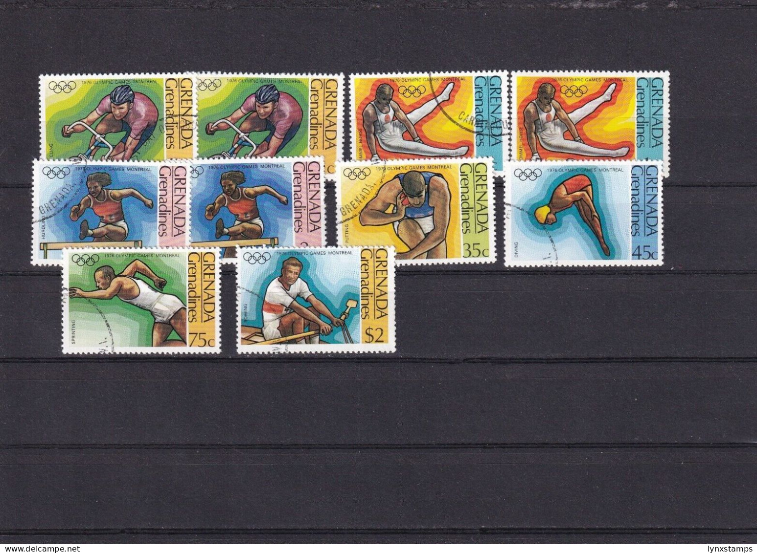 SA06a Grenada Grenadines 1976 Olympic Games Montreal Frst Day Of Issue Stamps - Grenade (1974-...)