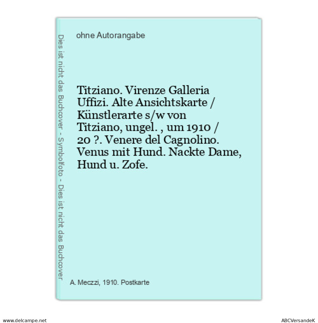 Titziano. Virenze Galleria Uffizi. Alte Ansichtskarte / Künstlerarte S/w Von Titziano, Ungel., Um 1910 / 20 ? - Ohne Zuordnung