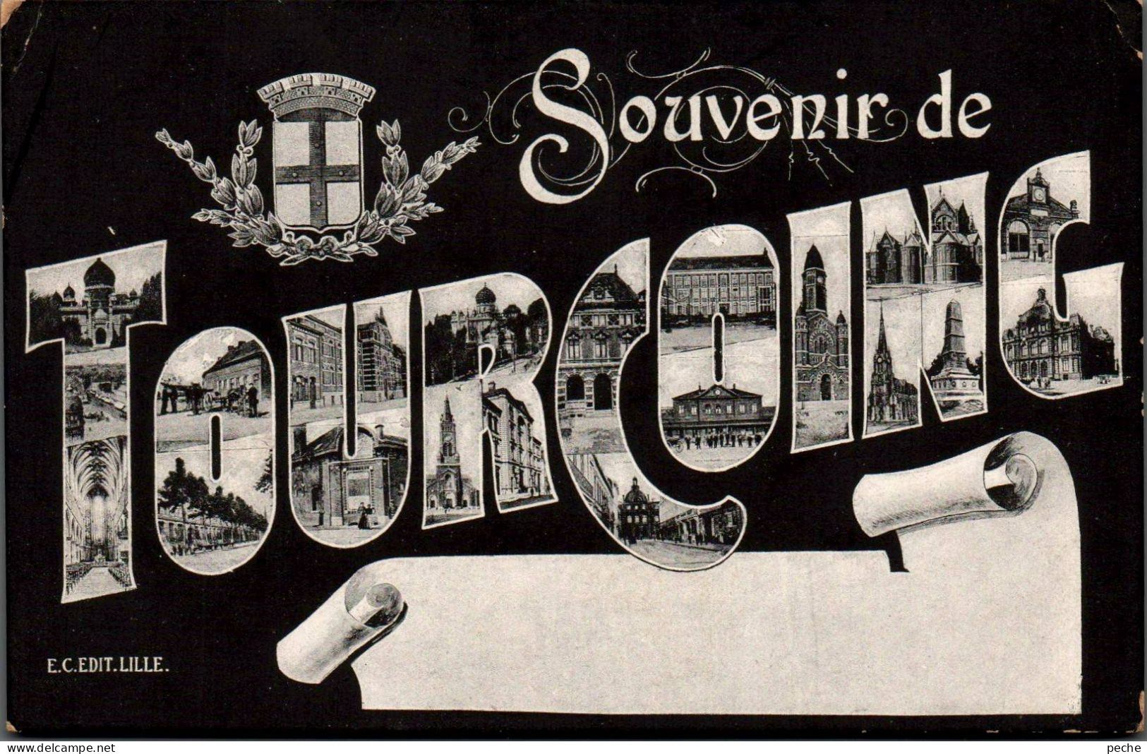 N°227 W -cpa Souvenir De Tourcoing - Saluti Da.../ Gruss Aus...