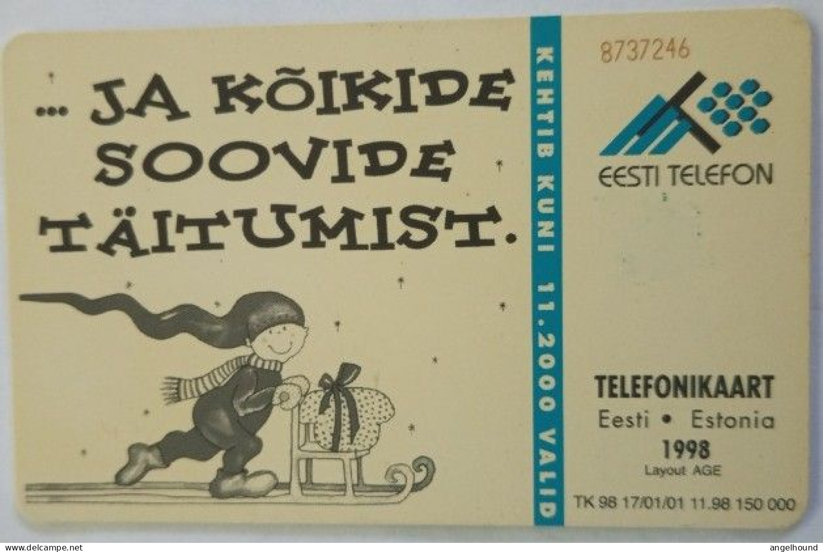 Estonia 30 Kr. Chip Card - Christmas 1998 - Estonie